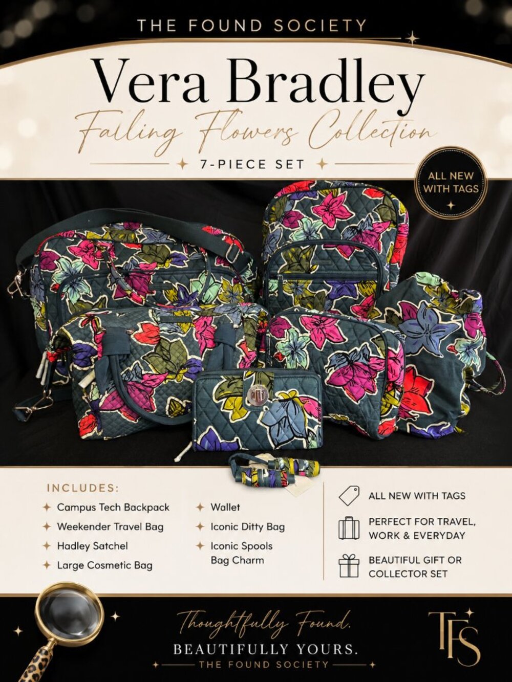 🌸 NWT Vera Bradley Falling Flowers Complete Collection
